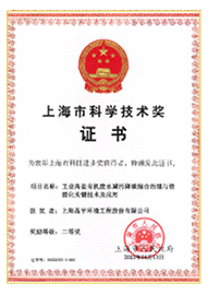 上海市科学技术奖证书